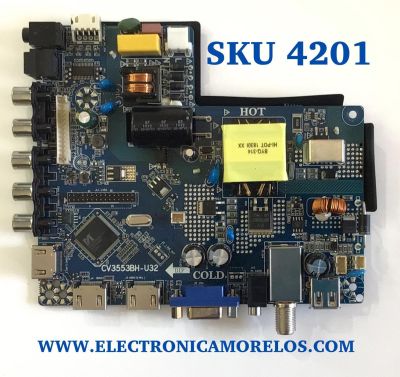 MAIN FUENTE COMBO ORIGINAL PARA TV ELEMENT  / NUMERO DE PARTE 8AH1157 / CV3553BH-U32 / 8AH11571810DA1980 / 7.T3553BHU3211.2X6 / MODELO ELEFW328C